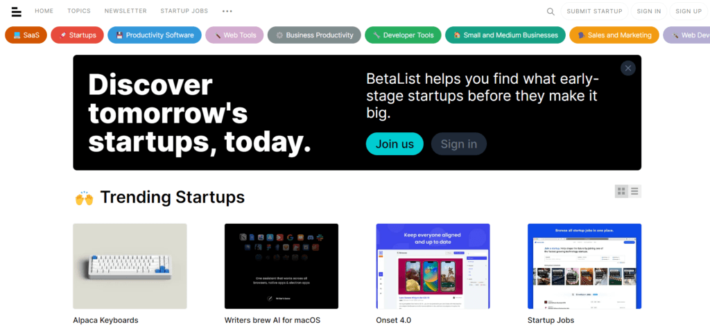 betalist - Resources And Tools For Startups