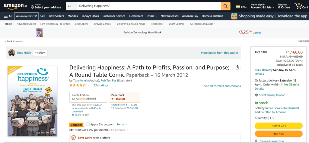 Delivering Happiness - Best Books For Startup Owner